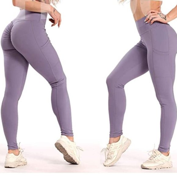 NWOT purple booty scrunch pocket leggings S - Picture 2 of 3